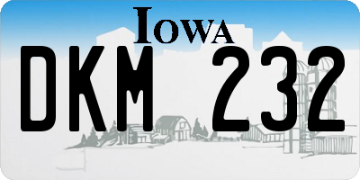 IA license plate DKM232