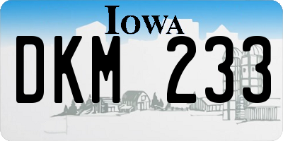 IA license plate DKM233