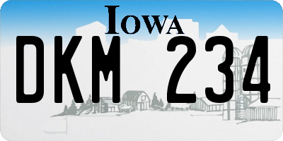 IA license plate DKM234