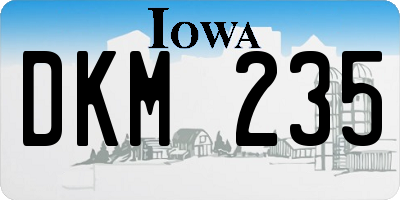 IA license plate DKM235