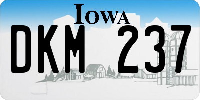 IA license plate DKM237