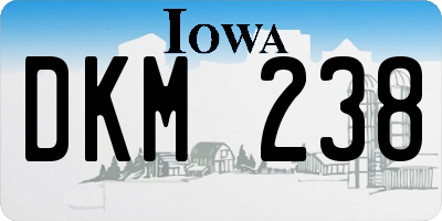 IA license plate DKM238