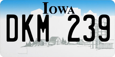 IA license plate DKM239