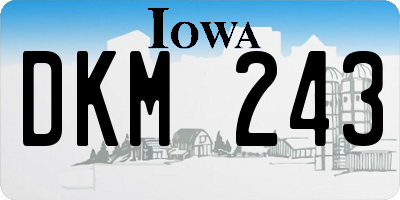 IA license plate DKM243