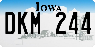 IA license plate DKM244