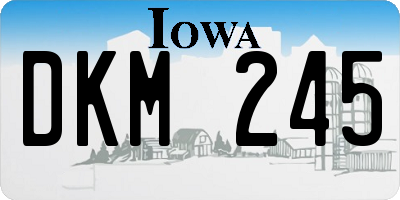 IA license plate DKM245