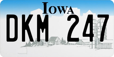 IA license plate DKM247