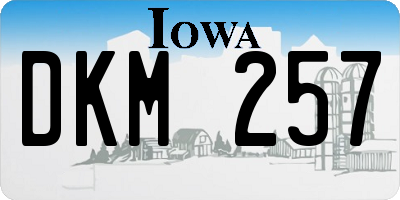 IA license plate DKM257