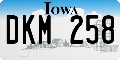 IA license plate DKM258