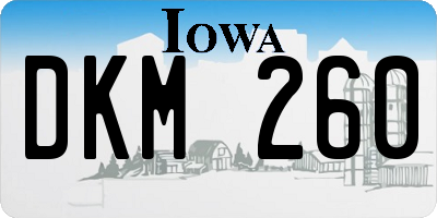 IA license plate DKM260