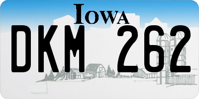 IA license plate DKM262