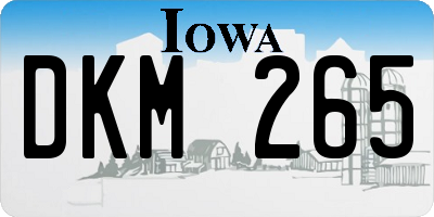 IA license plate DKM265