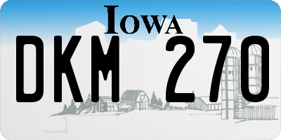 IA license plate DKM270