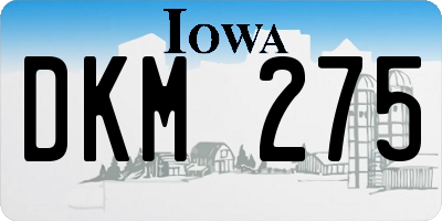 IA license plate DKM275