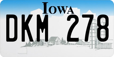 IA license plate DKM278