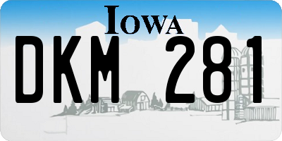 IA license plate DKM281