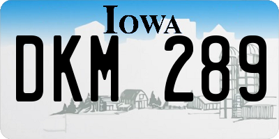 IA license plate DKM289