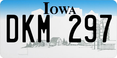 IA license plate DKM297