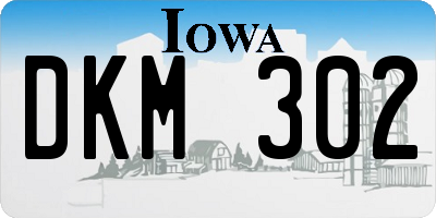 IA license plate DKM302