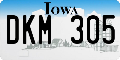 IA license plate DKM305