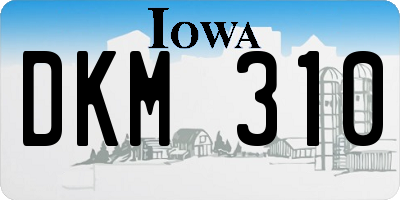 IA license plate DKM310