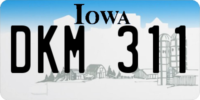 IA license plate DKM311