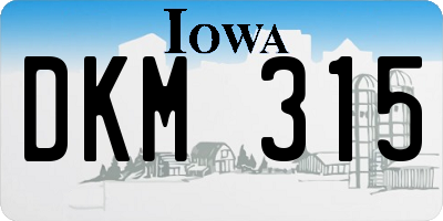 IA license plate DKM315