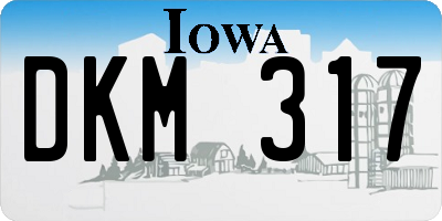 IA license plate DKM317