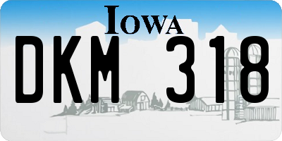 IA license plate DKM318