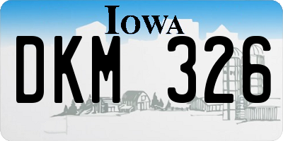 IA license plate DKM326