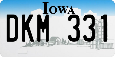 IA license plate DKM331