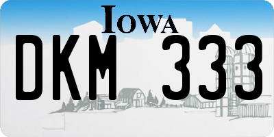 IA license plate DKM333