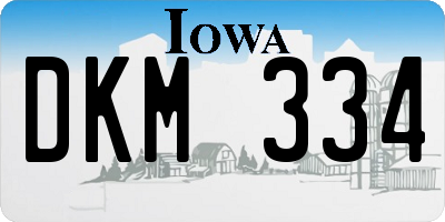 IA license plate DKM334