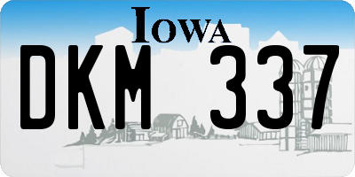 IA license plate DKM337