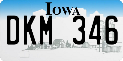 IA license plate DKM346
