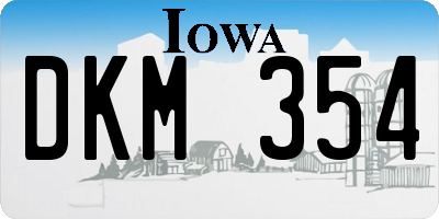 IA license plate DKM354