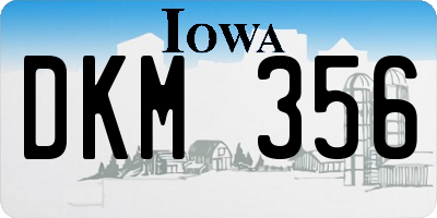IA license plate DKM356