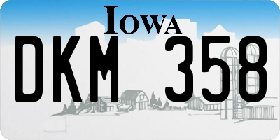 IA license plate DKM358