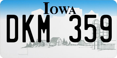 IA license plate DKM359