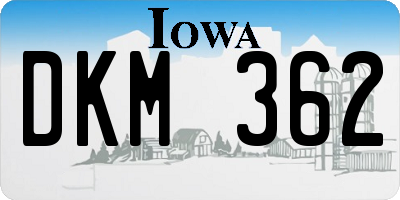 IA license plate DKM362