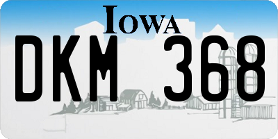 IA license plate DKM368