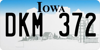 IA license plate DKM372