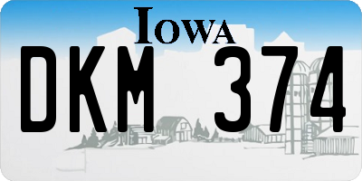IA license plate DKM374