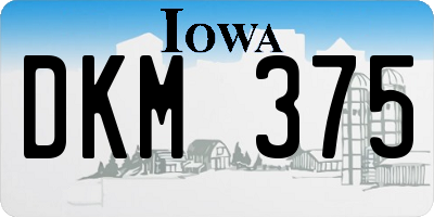 IA license plate DKM375