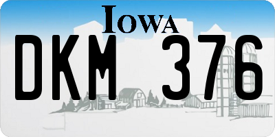 IA license plate DKM376