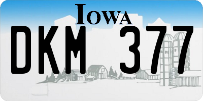 IA license plate DKM377
