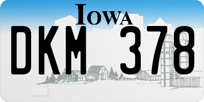IA license plate DKM378