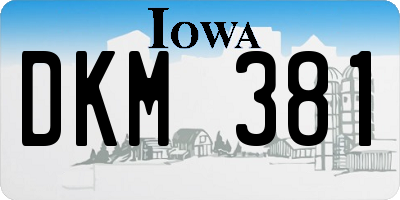 IA license plate DKM381