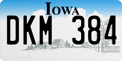 IA license plate DKM384