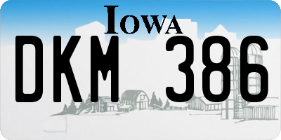 IA license plate DKM386